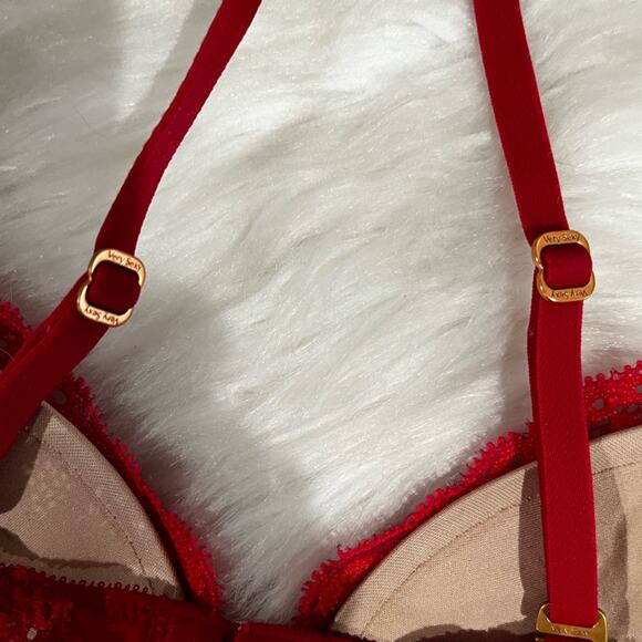 NEW Victoria’s Secret Very Sexy Floral Lace Pink Coral Padded Push Up Bra 34A - Picture 11 of 14